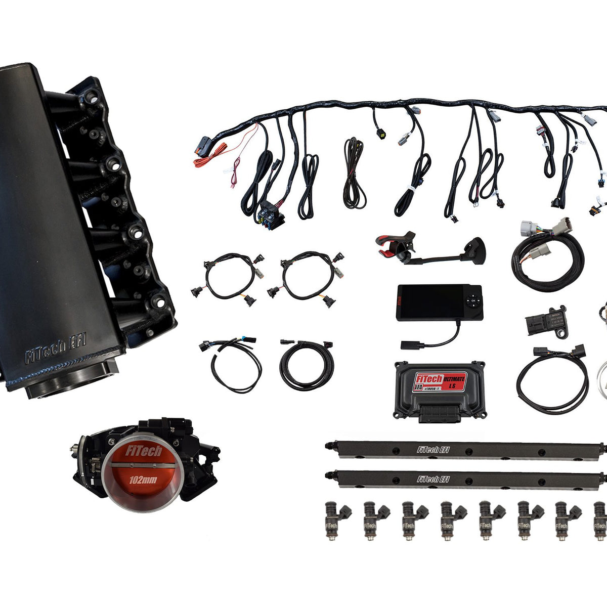 FiTech Fuel Injection 70004 - LS 750 HP EFI System With Short Cathedra ...