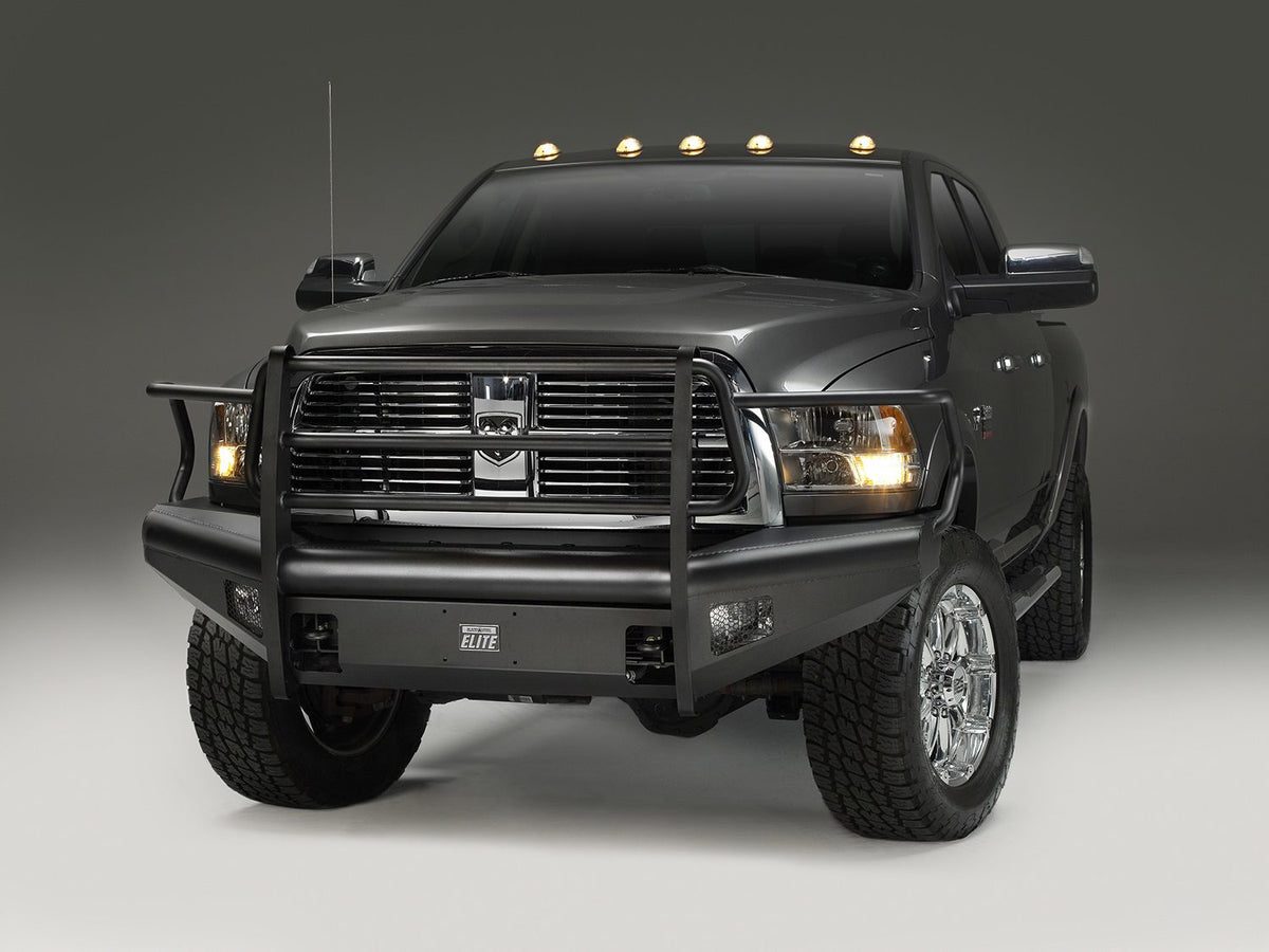 Fab Fours DR06-Q1160-1 - Elite Front Bumper; 2 Stage Black Powder Coat ...