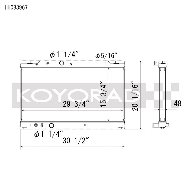 Koyo HH083967 - 23+ Honda Civic Type R (FL5) All Aluminum Radiator ...